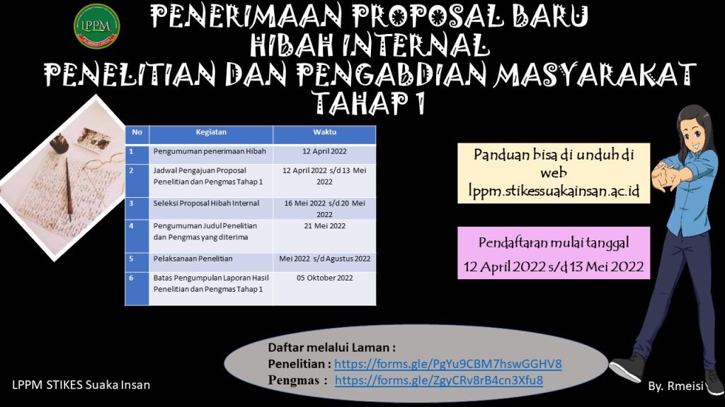 Penerimaan Proposal Penelitian dan Pengabdian kepada Masyarakat untuk Pendanaan Internal Tahun 2021 Tahap 1 dan 2